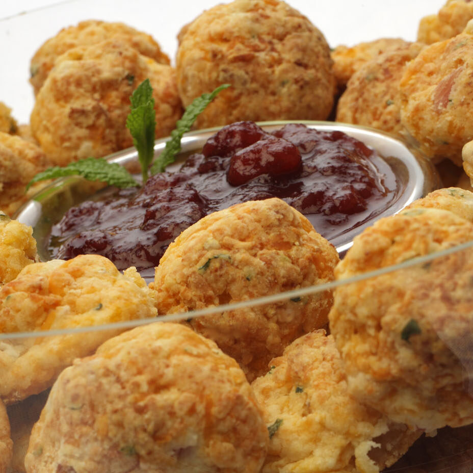 Bourbon Ham Balls with Holiday Sauce