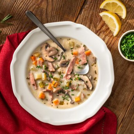 Creamy Mushroom and Ham Soup 029 760x428 1 e1750510210863