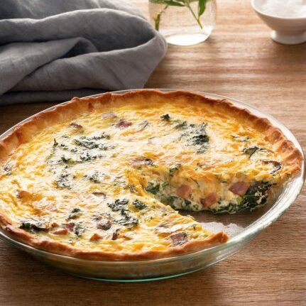 Ham, Kale, and Mushroom Quiche